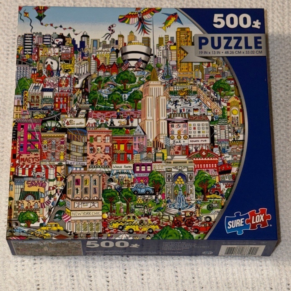Sure-Lox Charles Fazzino NYC The Wind Beneath Our Wings 500 Piece Jigsaw Puzzle